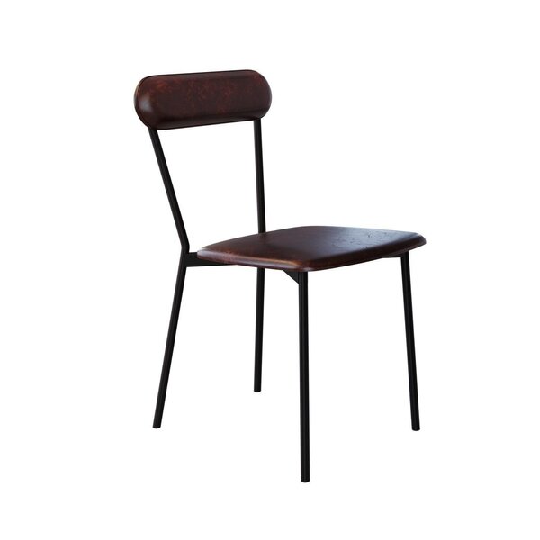 Cadeira Fixa Estofada Vintage Emília Café/preto