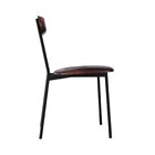 Cadeira Fixa Estofada Vintage Emília Café/preto