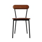 Cadeira Fixa Estofada Vintage Emília Caramelo/preto