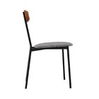 Cadeira Fixa Estofada Vintage Emília Cinza/caramelo/preto