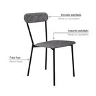 Cadeira Fixa Estofada Vintage Emília Com 2 Unidades Cinza/pre