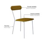 Cadeira Fixa Estofada Vintage Emília Com 2 Unidades Mostarda/