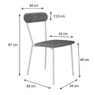 Cadeira Fixa Estofada Vintage Emília Com 2 Unidades Névoa Pra