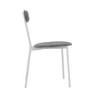 Cadeira Fixa Estofada Vintage Emília Com 2 Unidades Névoa Pra