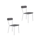 Cadeira Fixa Estofada Vintage Emília Com 2 Unidades Névoa Pra