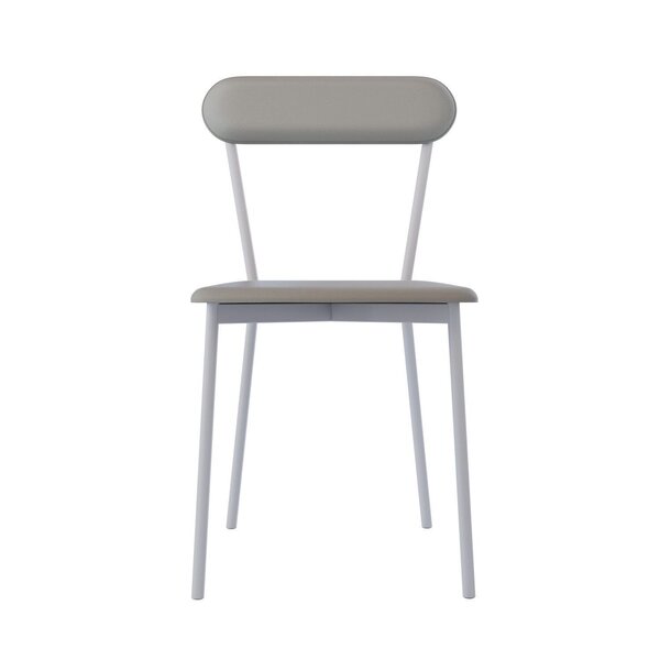 Cadeira Fixa Estofada Vintage Emília Com 2 Unidades Off White