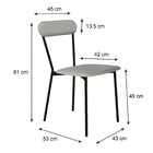 Cadeira Fixa Estofada Vintage Emília Com 2 Unidades Off White