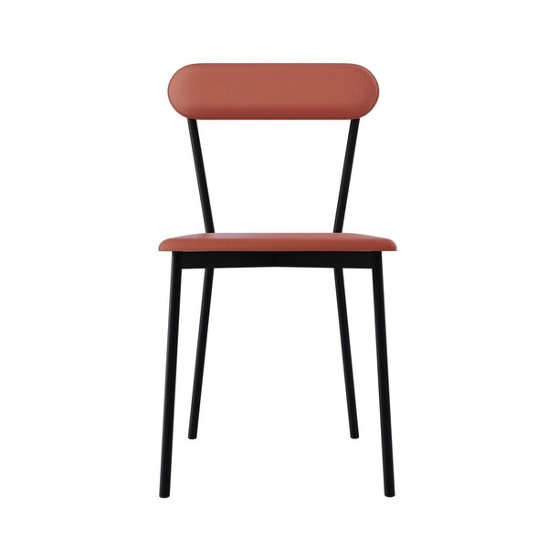 Cadeira Fixa Estofada Vintage Emília Com 2 Unidades Terra/pre