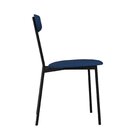 Cadeira Fixa Estofada Vintage Emília Com 4 Unidades Azul/preto