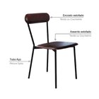 Cadeira Fixa Estofada Vintage Emília Com 4 Unidades Café/preto