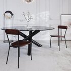 Cadeira Fixa Estofada Vintage Emília Com 4 Unidades Café/preto