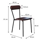 Cadeira Fixa Estofada Vintage Emília Com 4 Unidades Café/preto