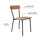 Cadeira Fixa Estofada Vintage Emília Com 4 Unidades Nude/pret