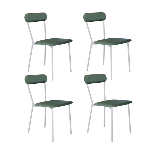 Cadeira Fixa Estofada Vintage Emília Com 4 Unidades Urano Ver