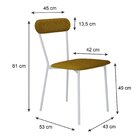 Cadeira Fixa Estofada Vintage Emília Mostarda/branco Fosco