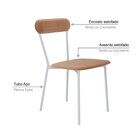 Cadeira Fixa Estofada Vintage Emília Nude/branco Fosco