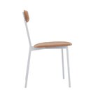 Cadeira Fixa Estofada Vintage Emília Nude/branco Fosco