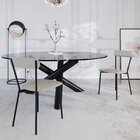 Cadeira Fixa Estofada Vintage Emília Off White/preto