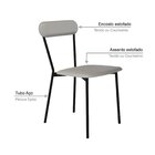 Cadeira Fixa Estofada Vintage Emília Off White/preto