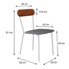 Cadeira Fixa Estofada Vintage Emília Prata /caramelo/branco