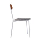 Cadeira Fixa Estofada Vintage Emília Prata /caramelo/branco