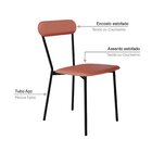 Cadeira Fixa Estofada Vintage Emília Terra/preto