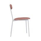 Cadeira Fixa Estofada Vintage Emília Tulipa Rosê/branco Fosco