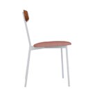 Cadeira Fixa Estofada Vintage Emília Tulipa Rosê/caramelo/bra