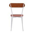 Cadeira Fixa Estofada Vintage Emília Tulipa Rosê/caramelo/bra