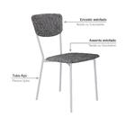 Cadeira Fixa Estofada Vintage Retrô. C/pés Brancos.