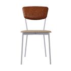 Cadeira Fixa Estofada Vintage Retrô. C/pés Brancos.