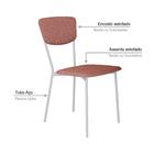 Cadeira Fixa Estofada Vintage Retrô C/02 Un. C/pés Brancos.