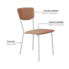 Cadeira Fixa Estofada Vintage Retrô C/02 Un. C/pés Brancos.