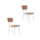 Cadeira Fixa Estofada Vintage Retrô C/02 Un. C/pés Brancos.