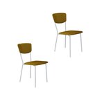 Cadeira Fixa Estofada Vintage Retrô Com 2 Unidades Amarelo/br