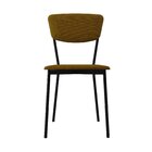 Cadeira Fixa Estofada Vintage Retrô Com 2 Unidades Amarelo/pr