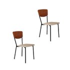 Cadeira Fixa Estofada Vintage Retrô Com 2 Unidades Areia /car