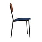 Cadeira Fixa Estofada Vintage Retrô Com 2 Unidades Azul /cara