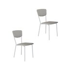 Cadeira Fixa Estofada Vintage Retrô Com 2 Unidades Off White/