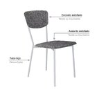 Cadeira Fixa Estofada Vintage Retrô Com 2 Unidades Prata/bran