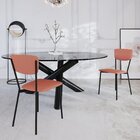 Cadeira Fixa Estofada Vintage Retrô Com 2 Unidades Rosê/preto