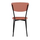 Cadeira Fixa Estofada Vintage Retrô Com 2 Unidades Rosê/preto