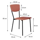 Cadeira Fixa Estofada Vintage Retrô Com 2 Unidades Rosê/preto