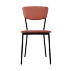 Cadeira Fixa Estofada Vintage Retrô Com 2 Unidades Rosê/preto