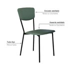 Cadeira Fixa Estofada Vintage Retrô Com 2 Unidades Verde