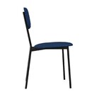 Cadeira Fixa Estofada Vintage Retrô Com 4 Unidades Azul/preto