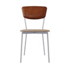 Cadeira Fixa Estofada Vintage Retrô Com 4 Unidades Caramelo/b