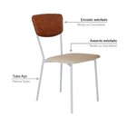 Cadeira Fixa Estofada Vintage Retrô Com 4 Unidades Caramelo/b