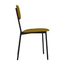 Cadeira Fixa Estofada Vintage Retrô Com 4 Unidades Mostarda C