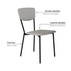 Cadeira Fixa Estofada Vintage Retrô Com 4 Unidades Off White/